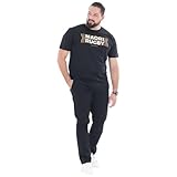 100% coton biologique Ruckfield - T-shirt en coton biologique noir imprimé avec une coupe droite et un col rond - Taille 3x_l