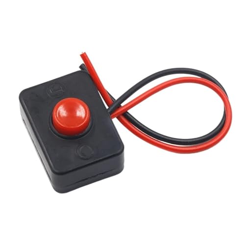 Interrupteur bouton-poussoir étanche argenté avec câble circuit mini bateau ronde