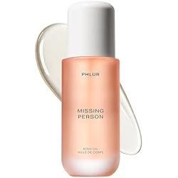 PHLUR Missing Person Body Oil, 4 Fl Oz – Skin Musk Bergamot & Jasmine Scented Body Oil for Women & Men, Hydrating Moisturizing After Shower Oil with Sandalwood & White Musk Fragrance