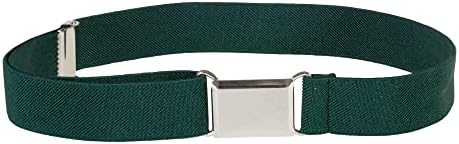 Hold’Em Elastic Toddler Belt, Adjustable Belt With Silver Buckle, Easy-To-Use Buckle for Toddler Girl and Boy, Fashion Belt for Kids, Hunter Green