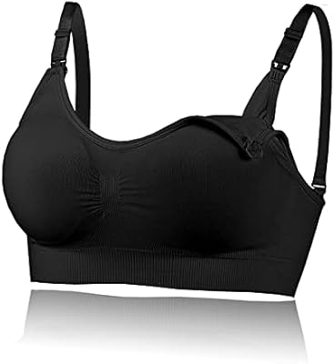 KUAOPATA Nursing Bra Wireless Deep V Neck Maternity Nursing Bra Bralette Sleeping Breastfeeding