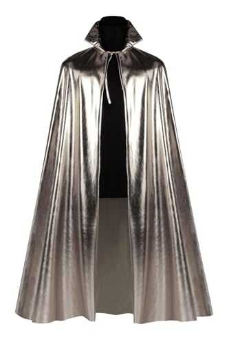 Das Kostümland Metallic Glitzer Umhang 130 cm Länge - Silber - Kostüm Weltall Zukunft Space