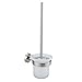 Produktbild Nie Wieder Bohren Moon WC-Bürste, Edelstahloptik, satinierter Glasbehälter (abnehmbar), inkl. Klebelösung, rostfrei, 390mm x 115mm x 147mm