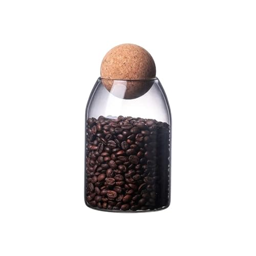 La Llareta Bocaux de Stockage en Verre, Bocal Hermetique, Pot en Verre Borosilicaté, Bocaux Epices, Avec Bouchon en Liège, pour Épices, Sucre, Café,...