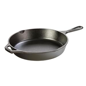 Lodge 10.25 Inch Cast Iron Skillet – Pre-Seasoned Frying Pan with Teardrop Handle – Oven, Stovetop, Grill & Campfire Use – Made in USA – Durable, Non-Toxic, Even-Heating Cookware – Black