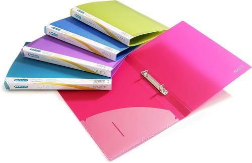Rapesco 0799 2-Ring Binder, 25 mm Spine, A4, Assorted Colours, Pack of 10
