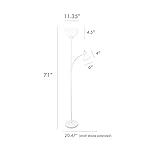 Simple Designs LF2000-WHT Mother-Daughter Floor Lamp with Reading Light, White - Image 5
