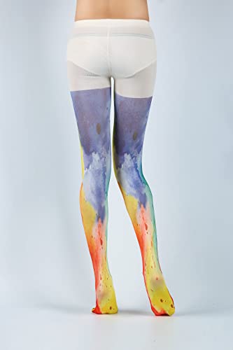 Image of Sahabowi Women Tights, Sheer High Waist Pantyhose, Vintage Control Top Stockings, Siwa opaque print1