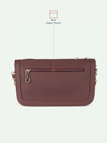 Image of ZOUK Small Shoulder Bag Bag for Women | Stylish Vegan Leather Shoulder Bag with Gold Chain Handle | Water-Resistant | Chic & Handcrafted Purse |
