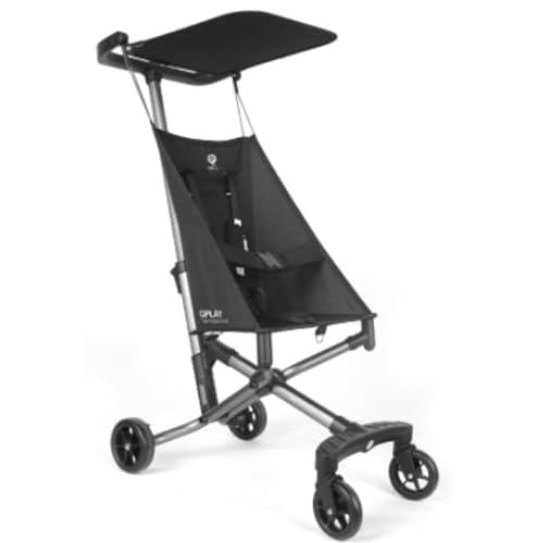 QPlay Silla de Paseo City Ultraligera | Carrito Plegable y Portátil 2.8 kg con Capota, Ruedas con Suspensión, Arnés de 5 Puntos y Marco de Aluminio | Para Niños de 6 a 36 Meses – 78x40.5x91 cm
