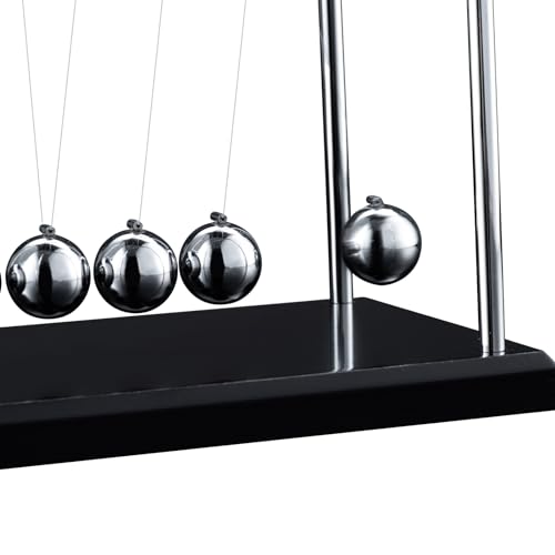 Image of Newtons Cradle Pendulum Balance Balls Cool Science Gadgets Perpetual Kinetic Motion Physics Toys Desktop Decoration for Office& Home (7 Balls)