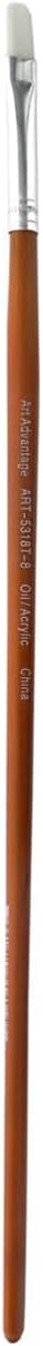 Art Advantage White Brush Nylon Long Handle Filbert #8