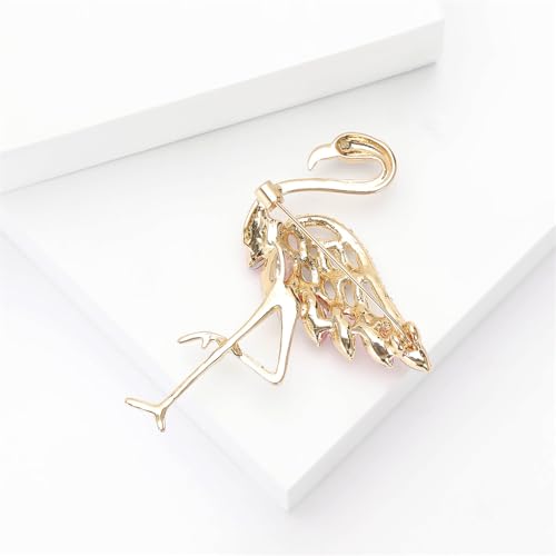Image of Dainty Sparkly CZ Flamingo Brooches Pins Delicate Animal Crystal Brooch Classic for Women Girls Party Banquet Lapel Pins Dress Suit Shirt Clothes Accessories Jewelry Mother's Day Christmas Birthday Gifts 60mm