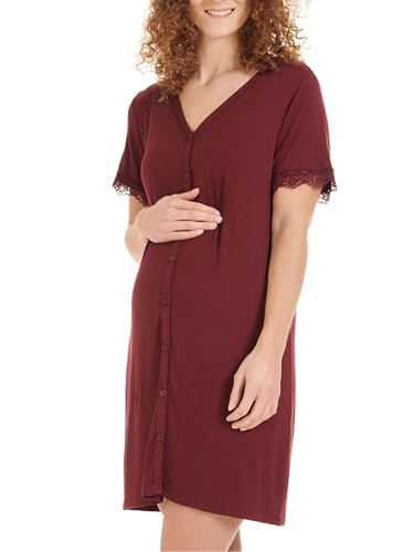 Herzmutter Wochenbett Nachthemd Damen Geburt - OekoTex 100 - Knopfleiste -...