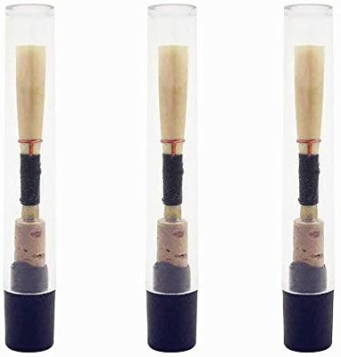 Jiayouy 3Pcs Oboe Reeds Medium Soft with Plastic Case/Tube Oboe Reed Woodwind Instrument Accessories Black