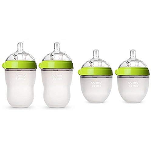 Image of Comotomo Baby Bottle Starter Set, Green (Two 8-Ounce, Two 5-Ounce)