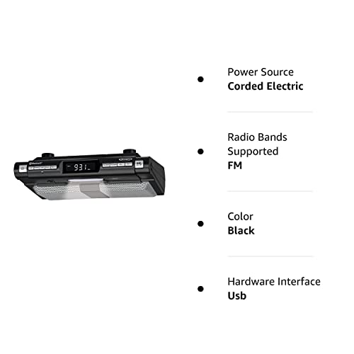 image for Jensen Modern Wireless Under Cabinet Kitchen Universal Bluetooth Music