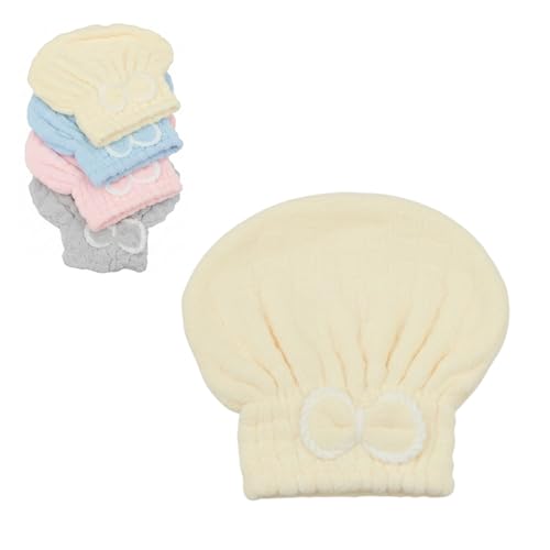 Stock Líder Toalla Secar Pelo, Toalla para Cabello, Toalla Microfibra, Secado, Rápido, Cabello, Ultraabsorbente, Antibacterial, Ligera, Compacta, Turbante, Mujer, Hombre, Viaje, Gimnasio (Amarillo)