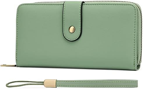 GAEKEAO Ladies Purse RFID Blocking Leather Large Capacit Women's Wallet with Multiple Card Slots and Zipper Pocket