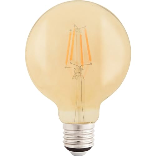 Tramontina Lâmpada LED de Filamento G95 4 W 2200 K luz Amarela em Vidro Âmbar