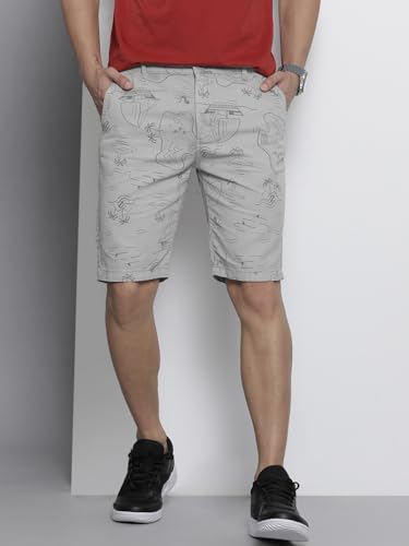 Image of The Indian Garage Co Men Slim Fit Printed Mid-Rise Shorts
