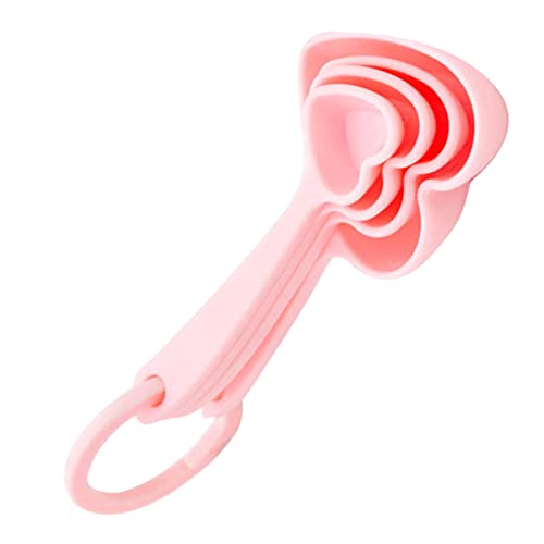 3Sets/12Pcs Household Gift Ingredients Teaspoon Measuring Flatware Ice/Supplies Wedding Cream Sugar Liquid Scoop Restaurant Tableware For Shower Pink Heart-Shaped #TOP16