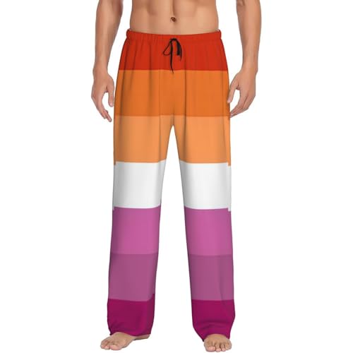 Lesbian Pride Flag Men's Pajama Pants Sleepwear Bottom Long Sleeve Sleep & Lounge Pants With Pocket