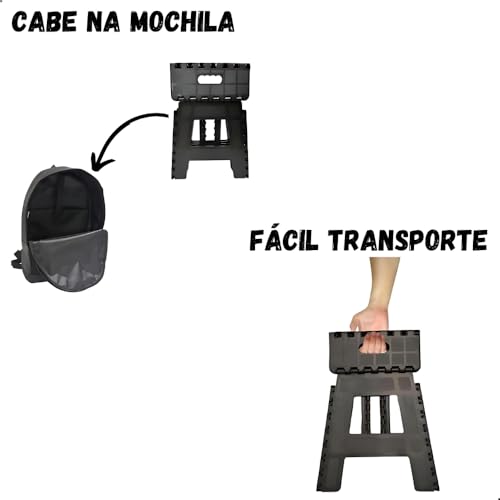 Banqueta De Plástico Adulto Banco Dobrável Compacto Para Viagem Suporta Até 100kg - Uso Viagem Altur