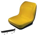 The ROP Shop | Yellow High Back Seat w/Bracket for John Deere Mower 345, 415, 425, 445, 455