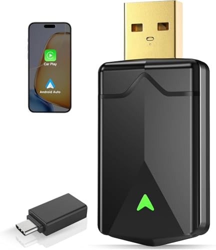 ZOUHOE Wireless CarPlay Adapter– Android Auto Wireless Adapter, 5.8GHz Wi-Fi Plug & Play,Mini and Stable iOS 10+/Android 10+, Fast Auto-Connect for Cars 2016+ (1Pcs)
