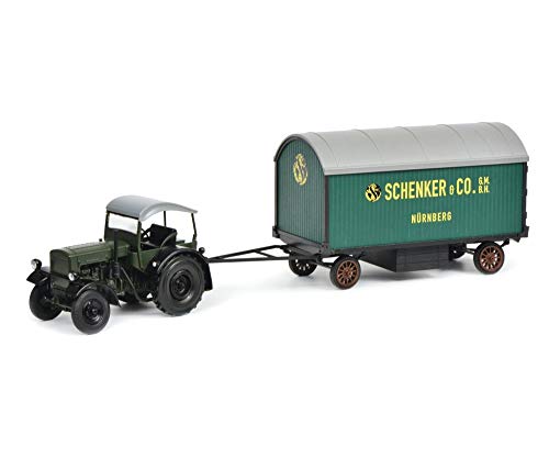 Tracteur Deutz F3 Schuco 450781900 avec remorque bois 1:32