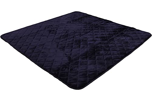 フリーリー ラグ カーペット 抗菌 防ダニ キルトラグ 洗える 130×185CM ラグマット 滑り止め付 Sサイズ (S無地・ブラック)