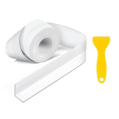 BLISSIQUEE Bath Sealant Strip Self Adhesive 8M*5CM, Sealant Tape Waterproof PVC Simple Seal Tape for Bathroom, Kitchen, Toilet, Wall Corners – Strong Adhesive, Flexible, Leak-Proof, Easy to Install​