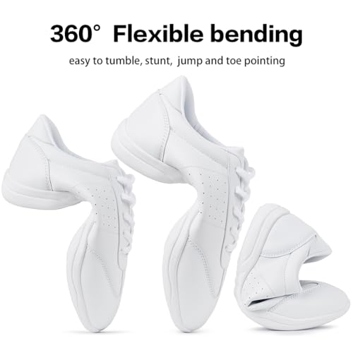 Image of CADIDL Cheer Shoes for Women Black Cheerleading Athletic Dance Shoes Girls Flats Tennis Walking Sneakers