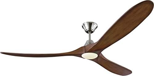 Monte Carlo 3MAVR70BSKOAD Modern Maverick Max Energy Star Ceiling Fan with LED Light and Hand Remote Control, 70-Inch, Brushed Steel-koa Blades