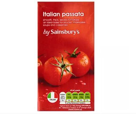 Sainsbury's Passata 500g - Smooth, thick, sieved tomatoes, an ideal base for sauces, marinades, soups and casseroles