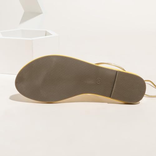 BOEGBNWWomen'S Strappy Gladiator Flat flip flops Lace Up Casual Summer Outdoor Comfortable Beach Walking Thong Flat Sandals4