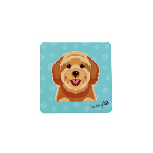 Drink Ceramic Square Coaster With Cork Bottom Match Your Pet Cute Animal Design Gift (Cockapoo Golden)