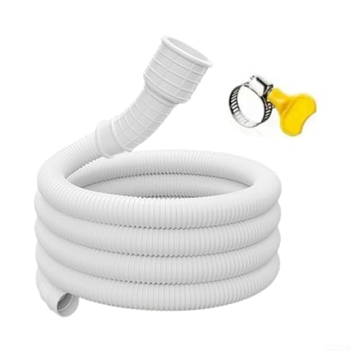 Tubo de extensión de entrada de manguera de drenaje de 5 m con abrazadera, tubo flexible de PVC para accesorios de grifo para aire acondicionado y lavadora (500 cm)