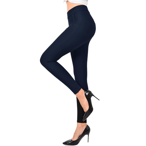 Image of Ginasy Dress Pants for Women, Pull-On Business Casual Leggings | Classic Colors; High-Rise Tummy Control; Stretch Knit Fabric; Pull-On Fit with Functional Pockets