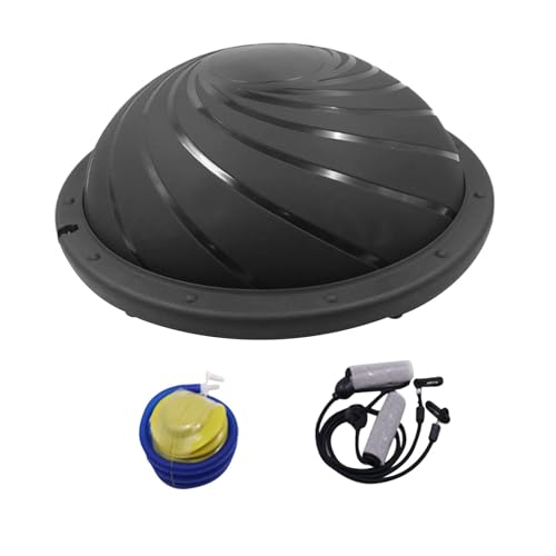 KESOTO Pelota de Equilibrio Media Esfera de Estabilidad de Balance Balón de Gimnasia Portátil de PVC Y PP Adecuado para Ejercicios de Y Pilat, Negro