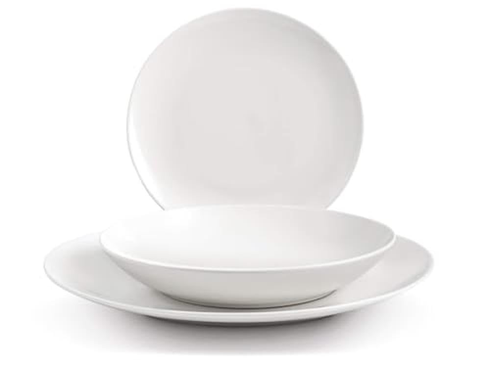 H&H 18 pièces de vaisselle Hollywood en New Bone China Coupe blanc