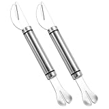 MALUGOGO 2 Stück Multifunktionales Edelstahl Duckdarmmesser für Restaurants und Kantinen Praktisches Fischmesser mit Silbernem Griff Garnelenentdarm und Fischbauchöffner