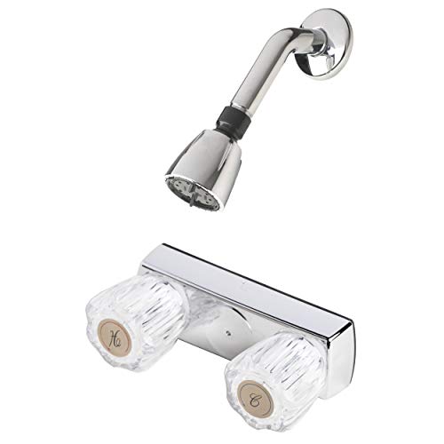 Laguna Brass 3330Acp/4010Cp Mobile Home Two Handle Non-Metallic 4" Valve Arm/Flange, Chrome Finish With Shower Head #TOP10