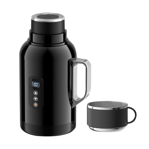 Hervidor eléctrico para coche – Calefacción portátil 1500 ml 12/24 V | Tetera eléctrica para viajes al aire libre, viajes por carretera, camping, viajes diarios, conducción | Hervidor de viaje de