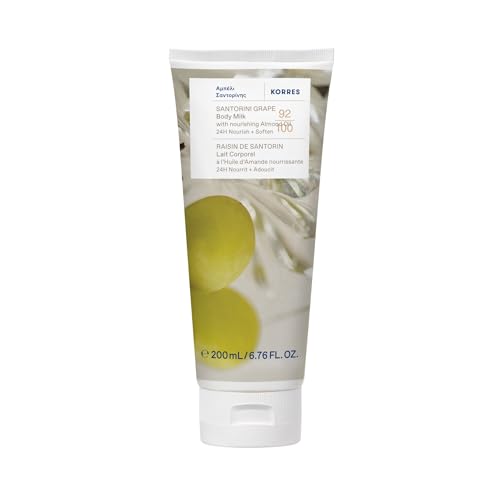 Image of KORRES Santorini Grape Body Milk/Cream with nourishing Almond Oil for 24hour Hydration, 200ml