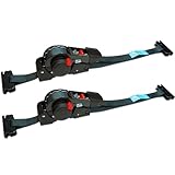 NUOER 2 Pack E-Track Retractable Ratchet Straps(1In x 11.5Ft),Retractable Tie Down Straps for Boats, Jet Skis, Motorcycles, ATVs-BS:1,410lbs