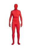 HTXGUO Halloween Mens Red Suit Bodysuit Jumpsuit Superhero Costume Cosplay Zentai Onesie Outfit Mask Dress Up Spandex for Adult