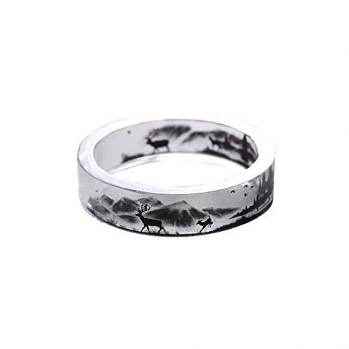 Giwotu Handmade Transparent Resin Ring Jewelry with Elk and Birds Resin Rings Scenery Inside Black and White Ring for Women Or0028 9