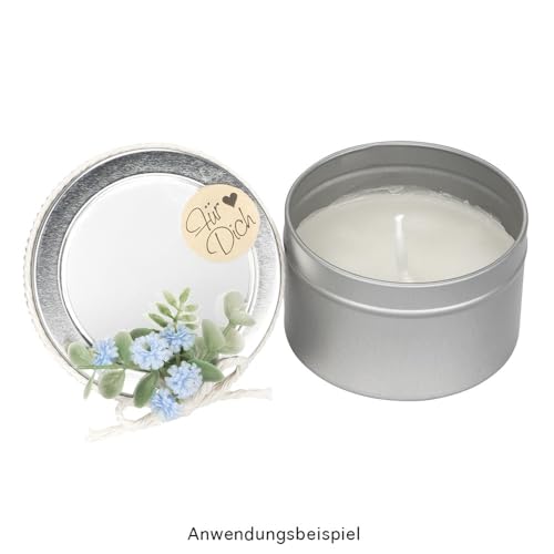 Ideen mit Herz Kraftpapier-Sticker | Für Dich | Ø 2,5cm | Etiketten-Aufkleber auf Rolle | 500 Stück | ideal für Hochzeit, Geburtstag, Dankeskarten, Einladungen, Grußkarten